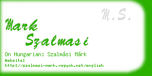 mark szalmasi business card