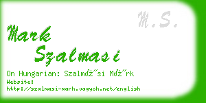 mark szalmasi business card